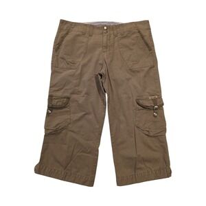 Y2K Lucky Brand Dungarees Cargo Shorts 34 Brown Capri 2005